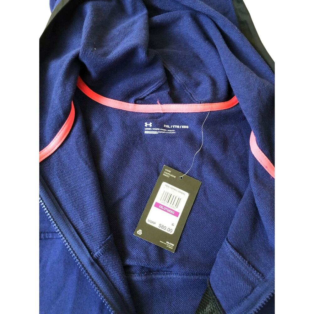 Under Armour Men's Rival Terry AMP 1361595 415 Hoodie Size 2XL NWT - Picture 4 of 12